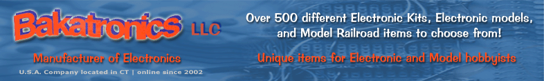 Manufacturer of Electronics... With over 500 different Electronic Kits and Model Railroad items to choose from!