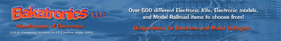 Manufacturer of Electronics... With over 500 different Electronic Kits and Model Railroad items to choose from!